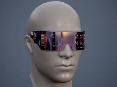 Sci Fi Glasses Goggles v2 Pack Low-poly 3D model