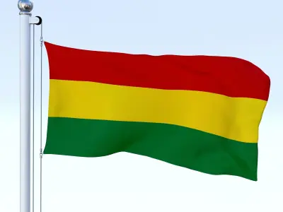 Animated Bolivia Flag Low-poly 3D model