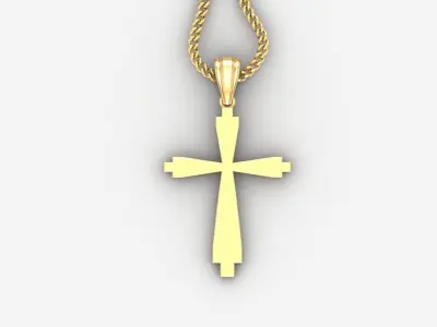 Light Gold 18K Cross Pendant 1CP001 3D print model