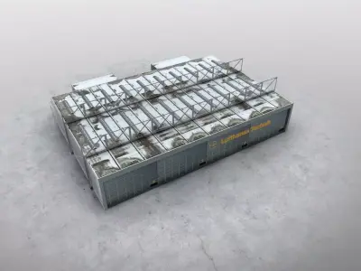 EDDF Hangar Low-poly 3D model