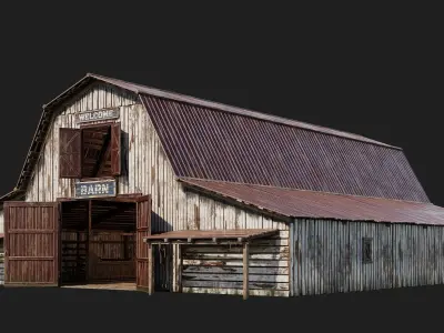 05-06-07-08 - Farm Buildings 4K PBR GameReady Low-poly 3D model