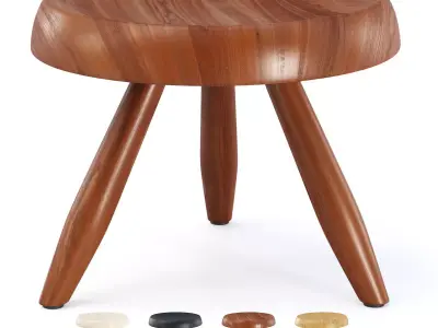 Tabouret Berger by Charlotte Perriand  Low-poly 3D model