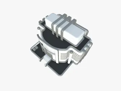 SciFi Bank A02 White Gray - Sci Fi Exterior Design Low-poly 3D model