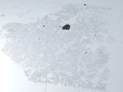 Asuncion Road Network and Streets 3D model