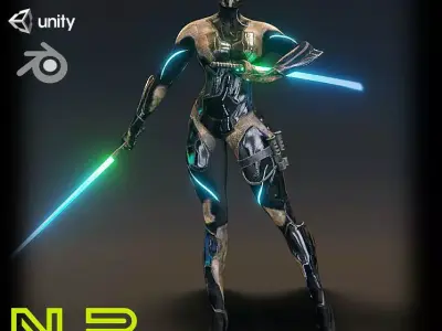 Futuristic Spy Low-poly 3D model