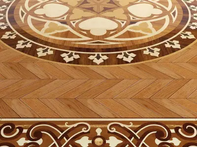 Parquet Da Vinci and 12 Rosettes 3D model