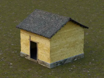 Traditional Rural Warehouse Low-poly 3D model