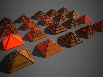 Sci-Fi Pyramid Plastic Low-poly 3D model