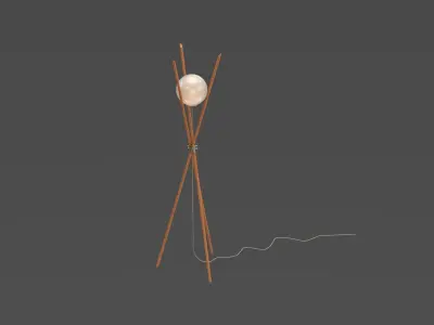 Modern Wooden Triangle Floor Lamp 3D Model 3D model