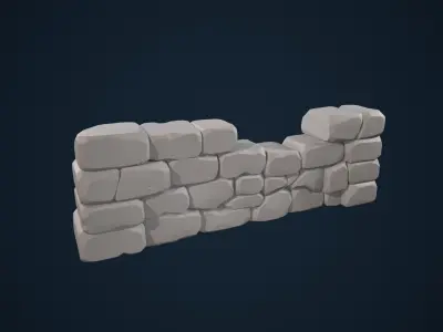 Stylized brick 3D model