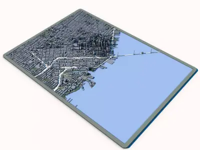San Francisco Cityscape Golden Gate Bridge Bay Area Skyline  3D model