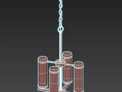 st-luce-bichero-sl334-403-04 three light chandelier with clea... 3D model