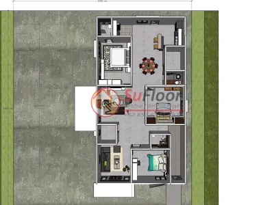 House 9x18m code 604 - Sketchup 3D model 3D model 3D model
