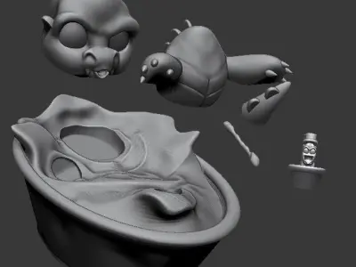 Baby Godzilla bath time 3D model