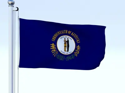 Animated Kentucky Flag Low-poly 3D model