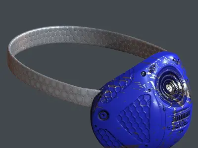 Gas mask helmet 3d model scifi Low-poly Low-poly 3D model 15