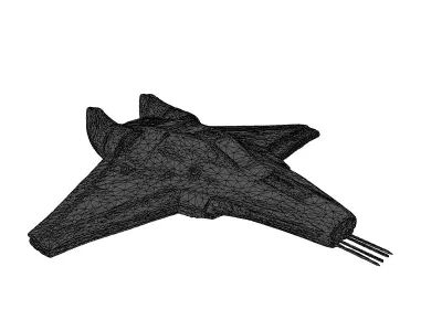 SciFi Starship Interceptor MKI Low-poly 3D model