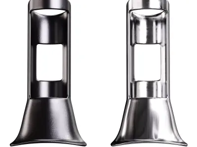 Heavy Duty Cast Brass Flag Pole Bracket Holder Chrome 3D model