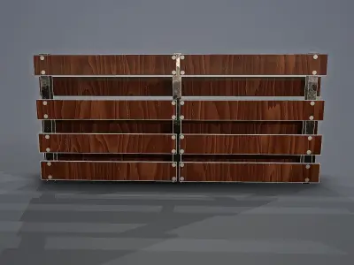 wooden fence Low-poly 3D model