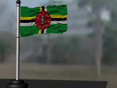 Dominica flag 3D model