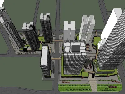 high-rise apartment building 3D model 3D model