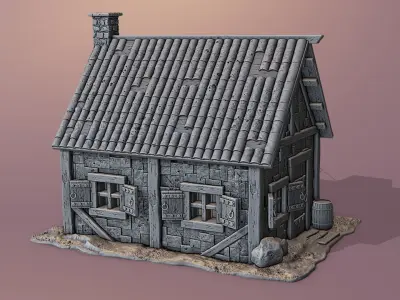 Medieval house 3D print model