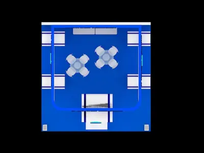 Booth Exhibition Design size 6x6 m three sides open Low-poly 3D model purchase
