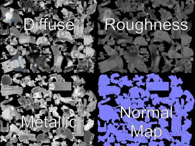 Futuristic Robotic Animal Model Pack Low-poly 3D model