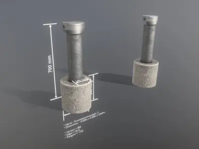 Groundwater monitoring well 2 version 2  Low-poly 3D model