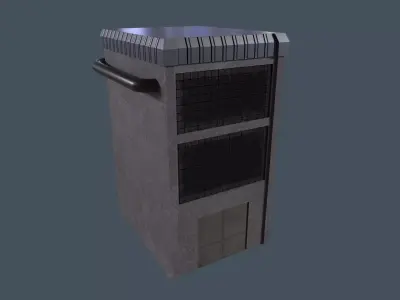 Factory air conditioning unit Low-poly 3D model