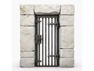 Fantasy Stone Prison Cell Door for 3D print 3D model