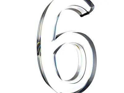 number6 glass number 3D model