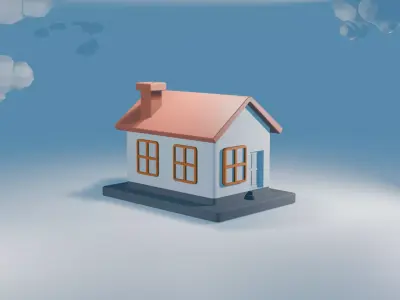 Pack de casas minimalistas de baja poligonizacion 3 casas  3D model