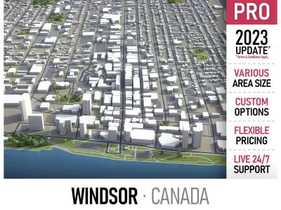 Windsor - city Low-poly 3D model