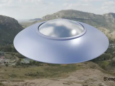 Classic Flying Saucer Low-poly 3D model