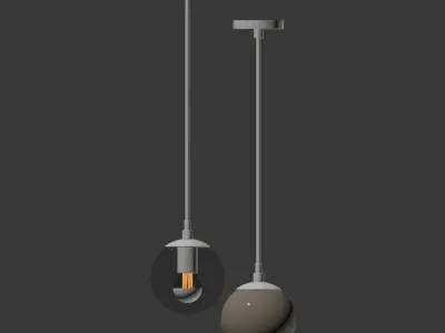 Modo Mono Pendant Brass and Clear Glass 3D model