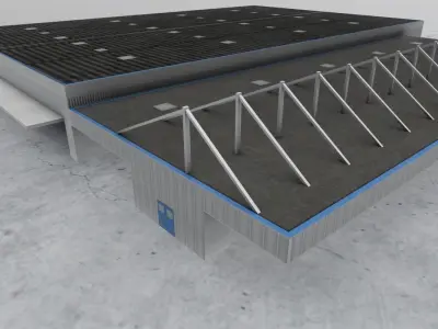 LIMC Hangar3 Low-poly 3D model