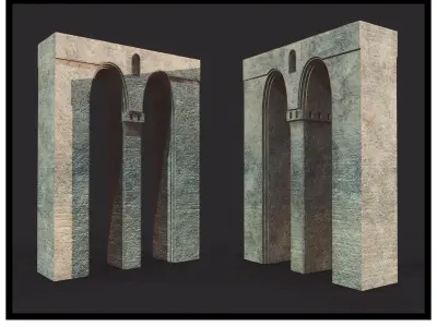 Medieval Arc Bridge Low-poly 3D model