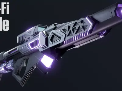 Sci-fi Rifle Low-poly 3D model