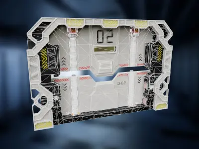 Scifi Spacebase Door 3D model PBR Low-poly 3D model