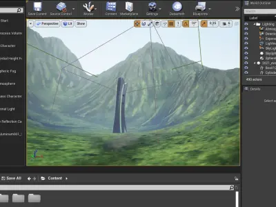 Skyscraper 3D model with Landscape Game Ready UE4 3D model