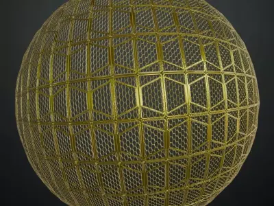 Golden Metal Grill Transparent PBR Seamless Texture