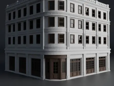 CLASSIC OLD EUROPEAN BUILDING 01 Low-poly 3D model