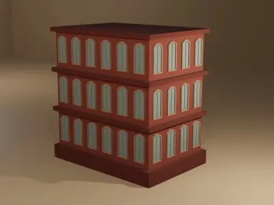 Low Poly Building Low-poly 3D model 2