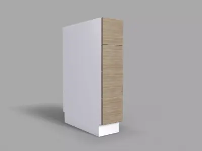 Kitchen Cabinet with Drawers 20 cm Low-poly 3D model