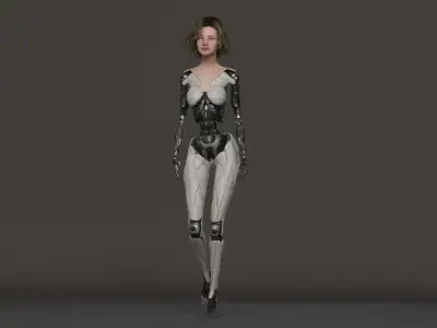  Cyborg Girl Bella Lowpoly Game ready 