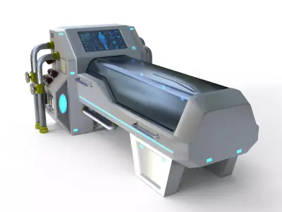 Sci-Fi Cryopod   Low-poly 3D model