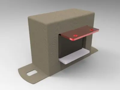 Transformer metal box with light Free 3D model