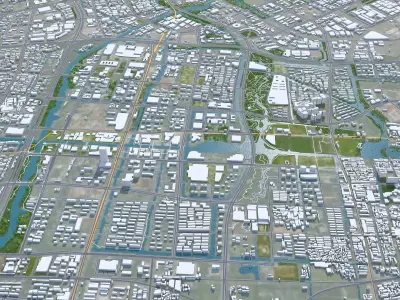 Ningbo Zhejiang China 150km AI Low-poly 3D model