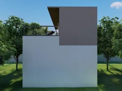 Minimalist House Design 6x12 Meters 2 Floors Plus Swimming Pool 3D print model